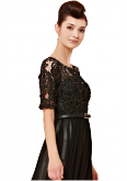 Cod.: 30155 - Vestido de Festa Preto em Seda e Renda